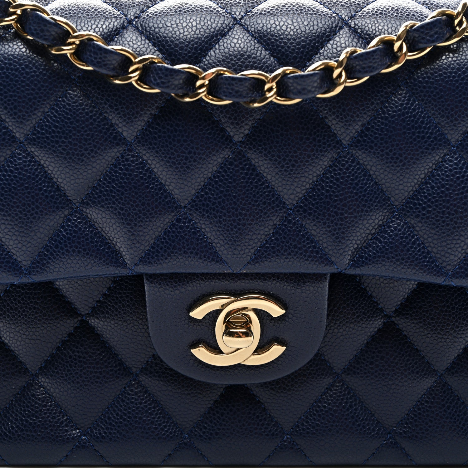 Chanel Caviar Quilted Small Double Flap Navy 8 of 10