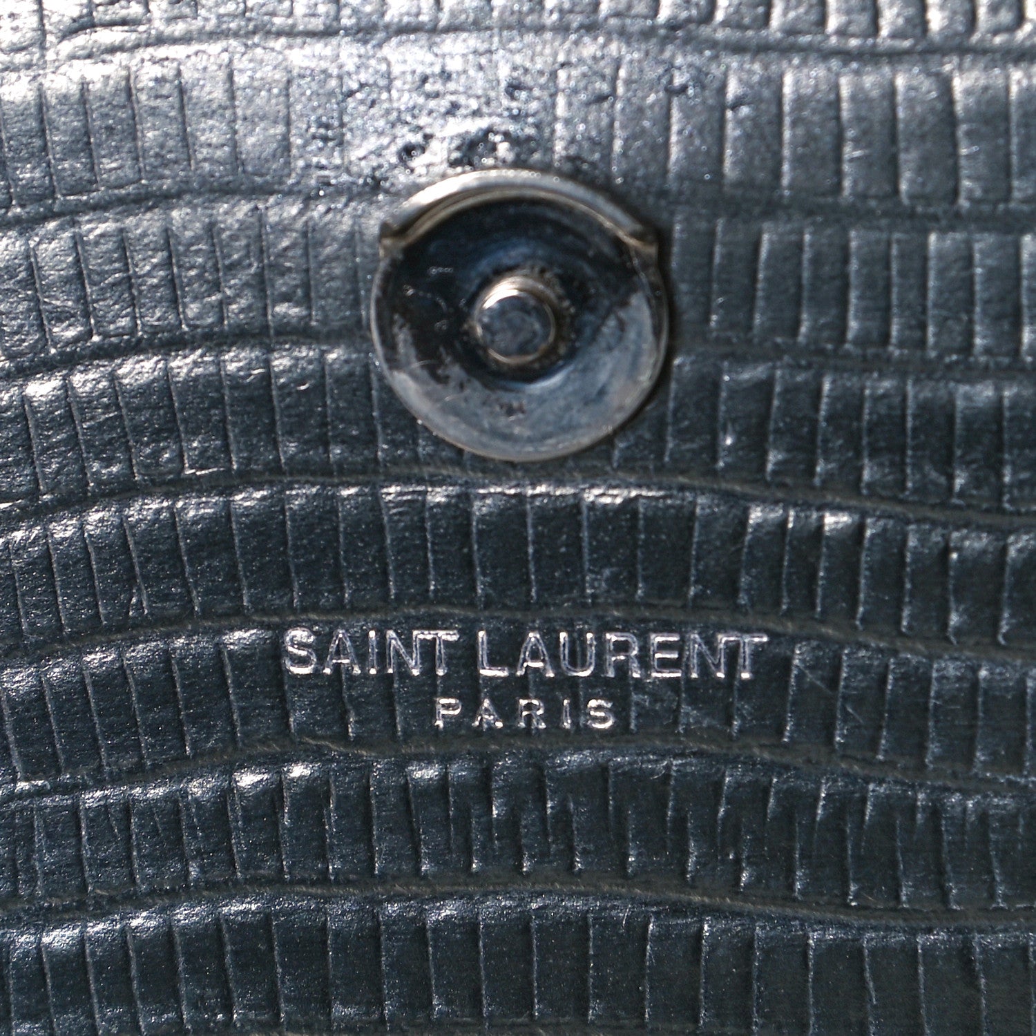 Saint Laurent Calfskin Crocodile Embossed Medium Classic Monogram Kate Tassel Satchel Fog 6 of 8