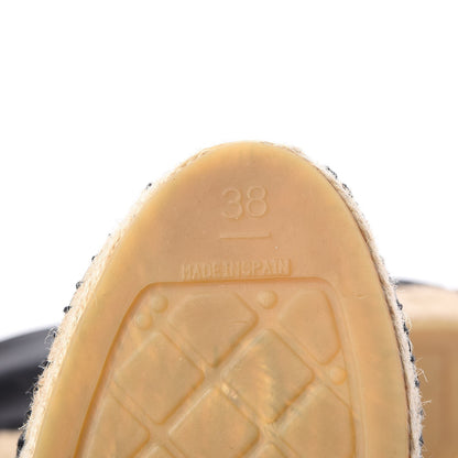 Chanel Lambskin Quilted CC Espadrilles 38 Black 7 of 10