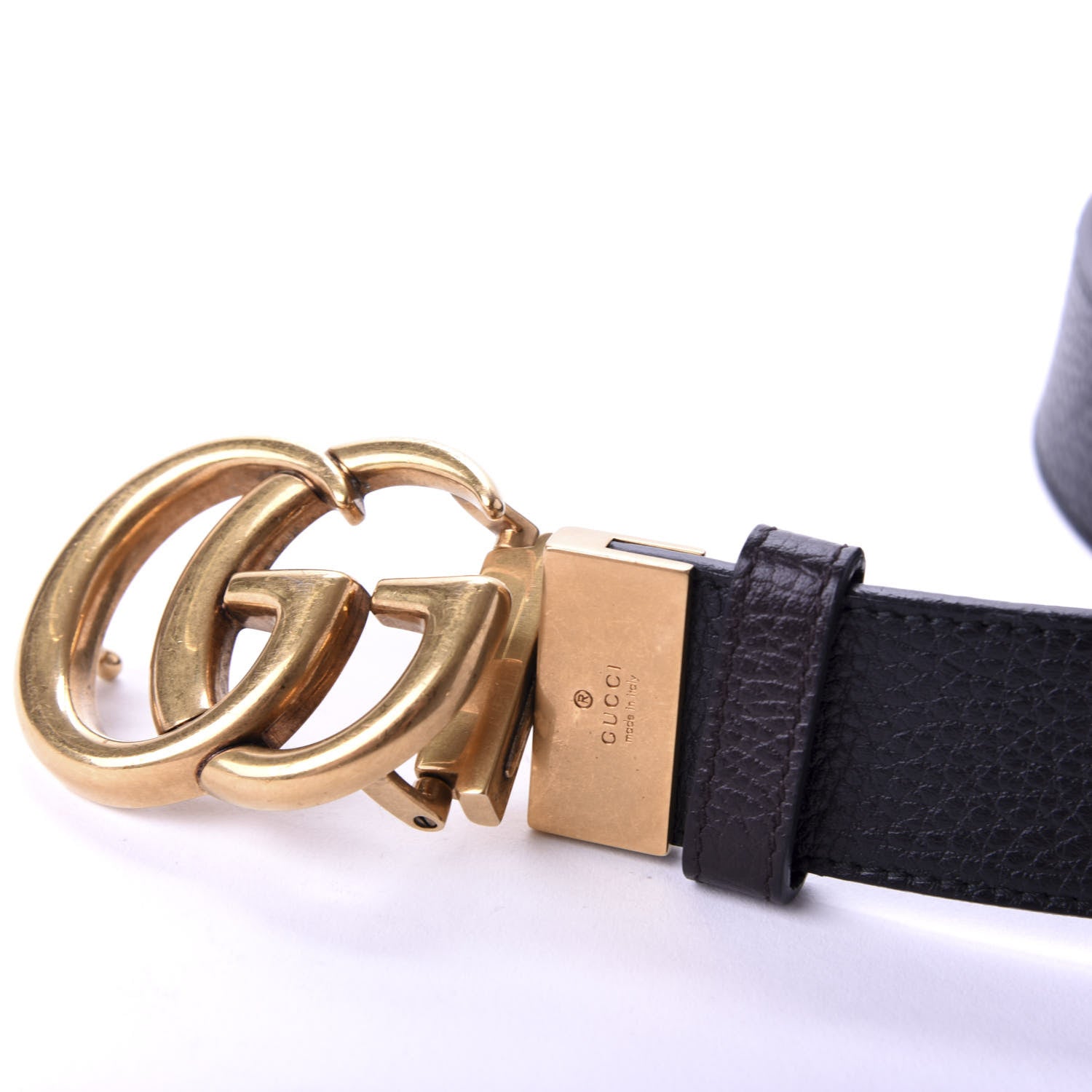 Gucci Calfskin Double G Reversible 37mm Belt 85 34 Black Cocoa 3 of 7