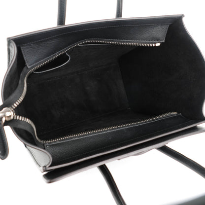 Celine Drummed Calfskin Micro Luggage Black 6 of 8