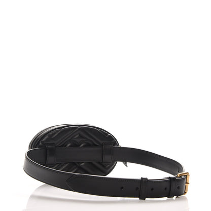 Gucci Calfskin Matelasse Animal Studs GG Marmont Belt Bag 85 34 Black 3 of 7