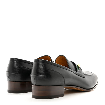 Gucci Goatskin Web Mens Horsebit Loafers 11 Black 4 of 9
