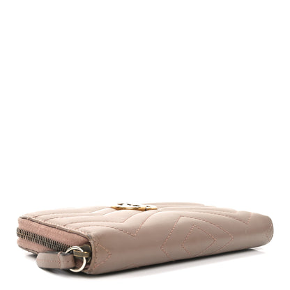 Gucci Calfskin Matelasse GG Marmont Zip Around Organizer Wallet Porcelain Rose 4 of 10