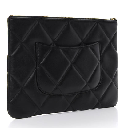 Chanel Goatskin Quilted Large 19 Cosmetic Case Black 3 of 8