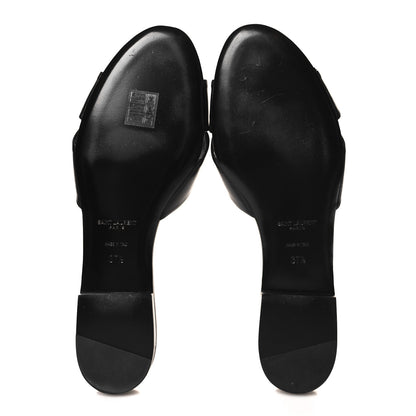 Saint Laurent Incrociato Muriel Bianca Slide Sandals 37.5 Black 6 of 9