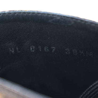Louis Vuitton Calfskin Monogram Wonderland Flat Ranger Boots 38.5 Black 8 of 12