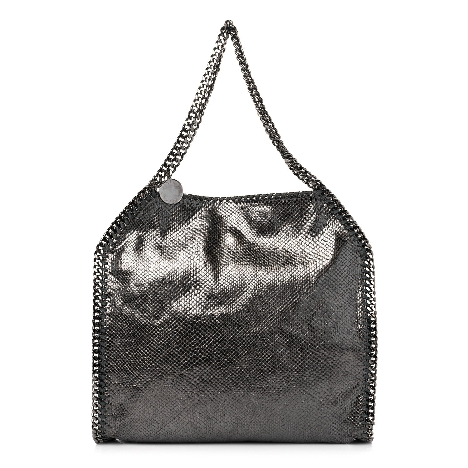 Stella McCartney Metallic Snake Print Small Falabella Tote Ruthenium 1 of 10