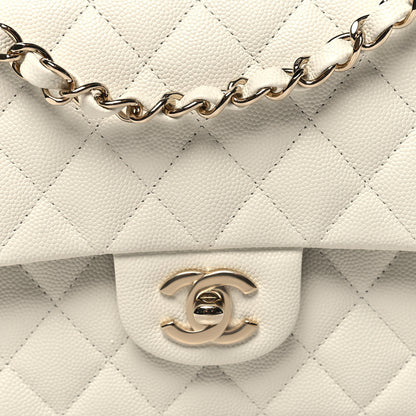 Chanel Caviar Quilted Medium Double Flap White 8 of 11