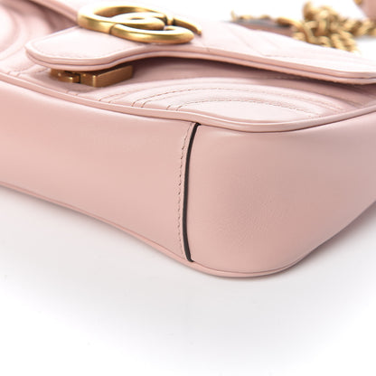 Gucci Calfskin Matelasse Mini GG Marmont Shoulder Bag Perfect Pink 9 of 11
