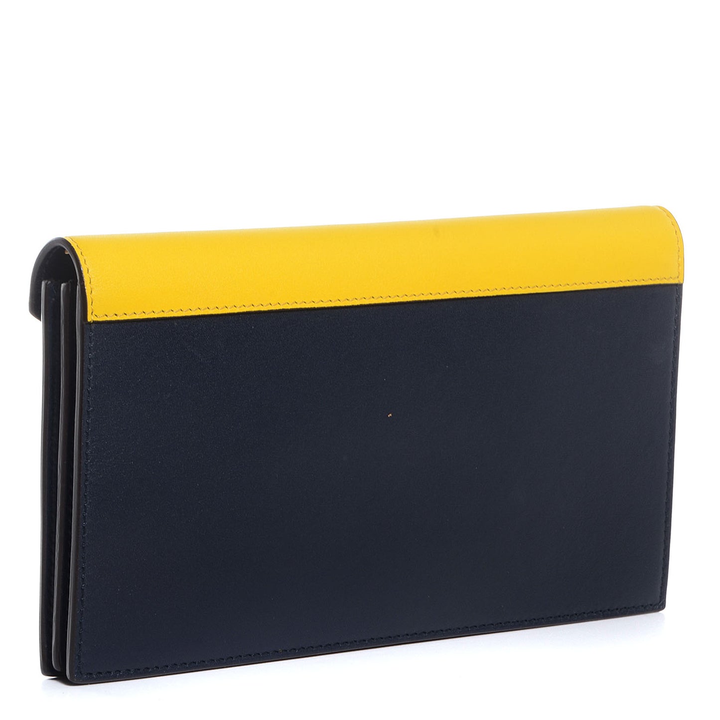Smooth Calfskin Large Multifunction Envelope Flap Clutch Sunflower