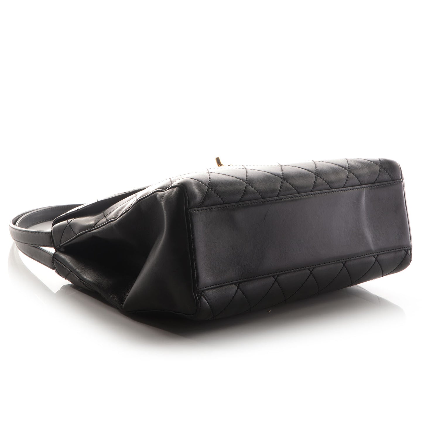 Lambskin Shoulder Flap Bag Black