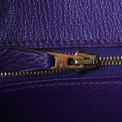 Hermes Taurillon Clemence Birkin 30 Iris 19 of 33