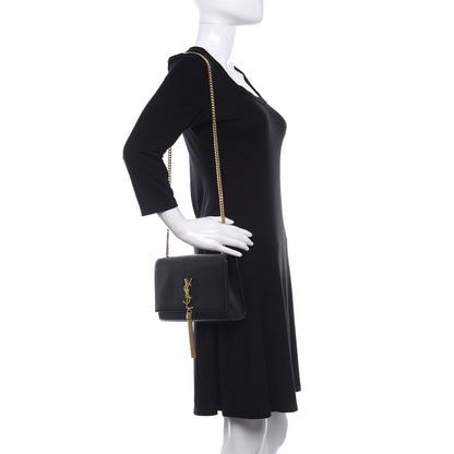 Saint Laurent Smooth Calfskin Medium Classic Monogram Kate Tassel Satchel Black 2 of 9