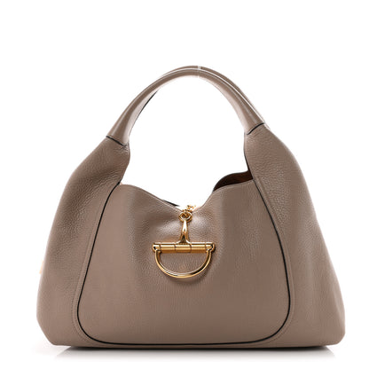 Gucci Grained Calfskin Softbit Maxi Shoulder Bag Taupe 1 of 11