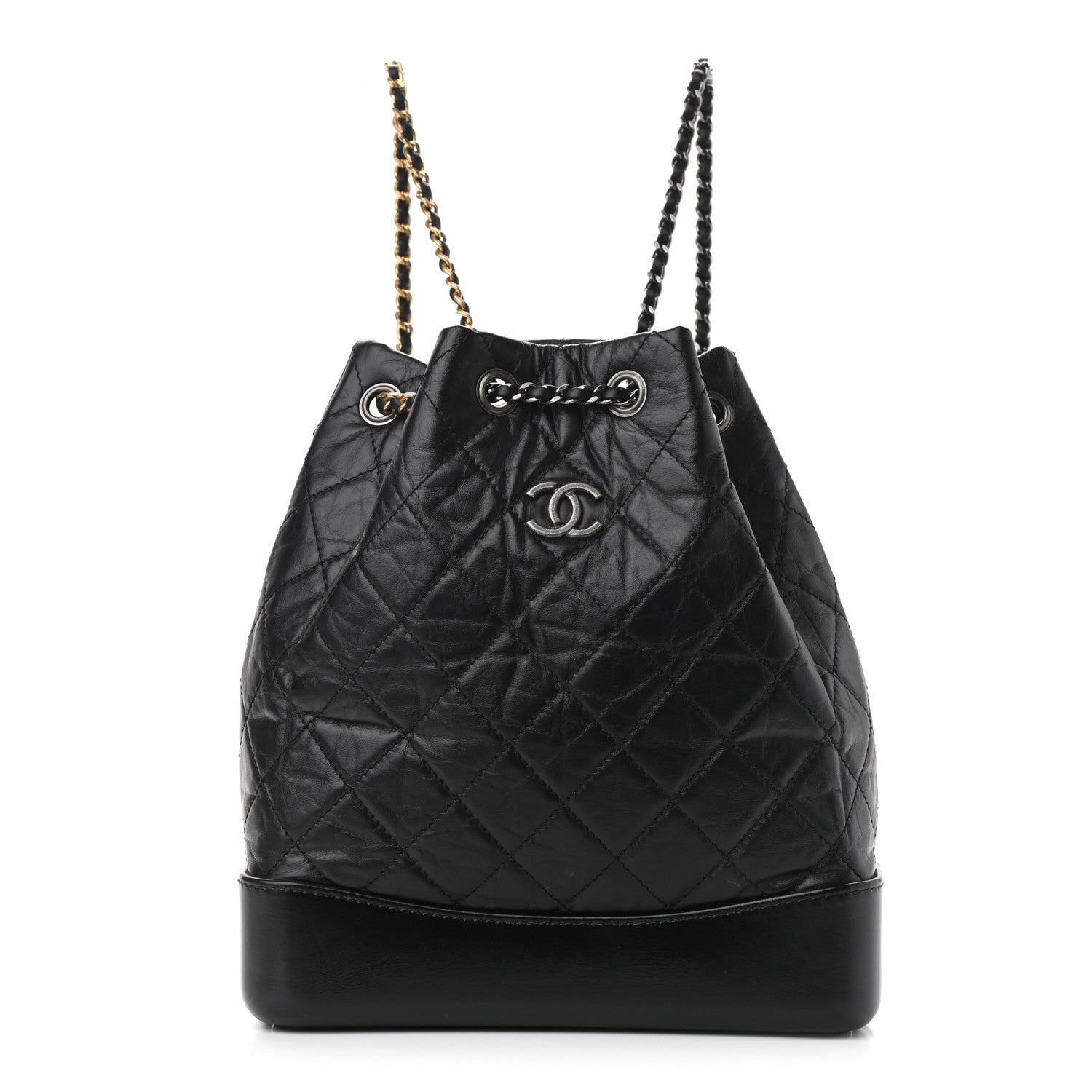 Chanel Aged Calfskin Quilted Gabrielle Backpack Black 1 of 10