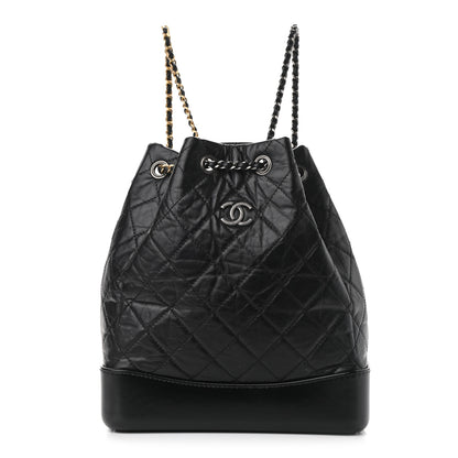 Chanel Aged Calfskin Quilted Gabrielle Backpack Black 1 of 10
