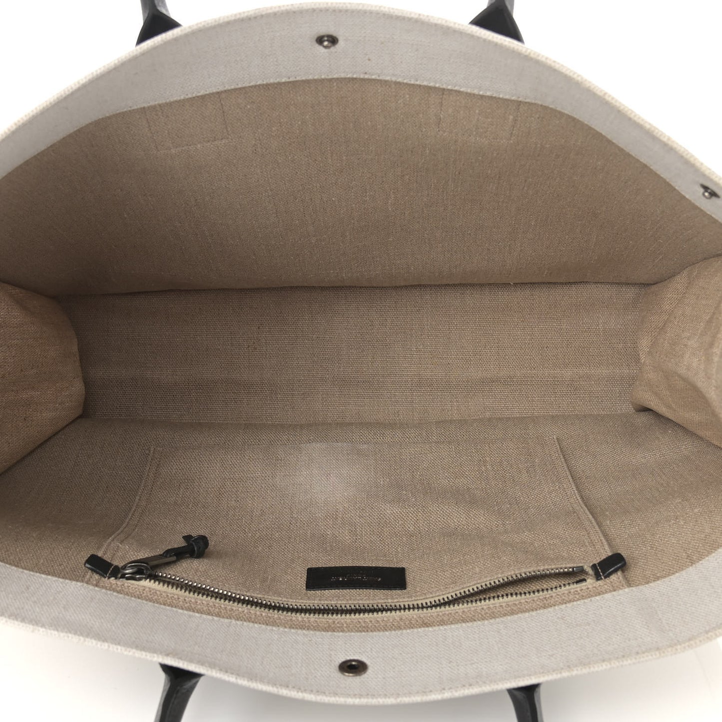 Linen Calfskin Rive Gauche Tote Optic White
