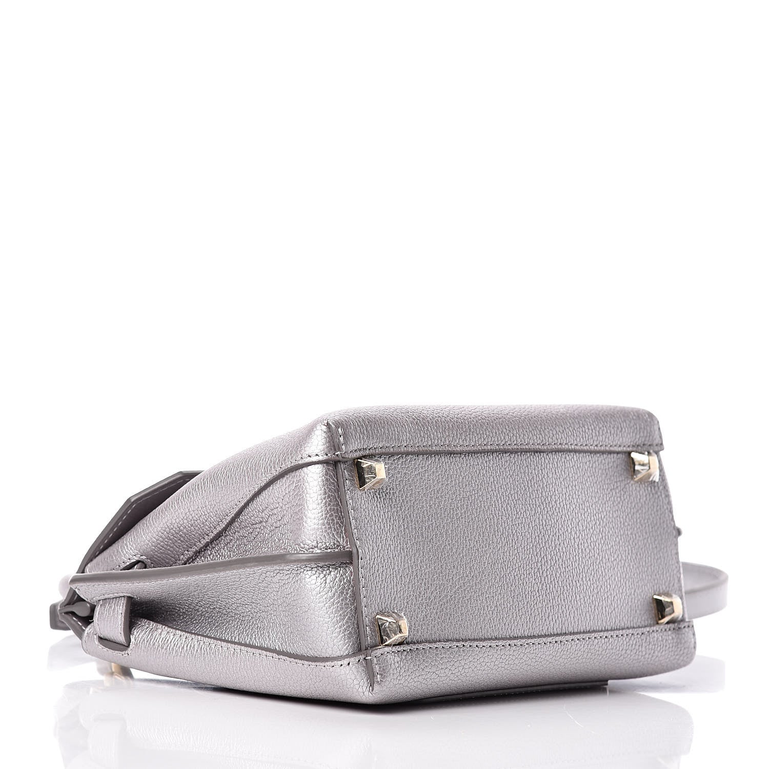 MCM Metallic Grained Calfskin Mini Milla Crossbody Silver 4 of 11