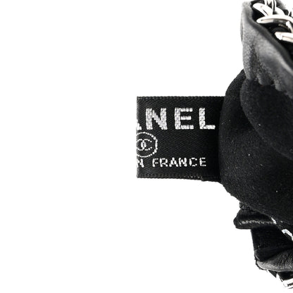 Chanel Lambskin Perforated Chain CC Gloves 8 Black 5 of 7