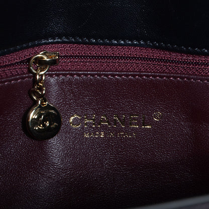 Chanel Lambskin Surpique Chevron Large Tote Black 8 of 9