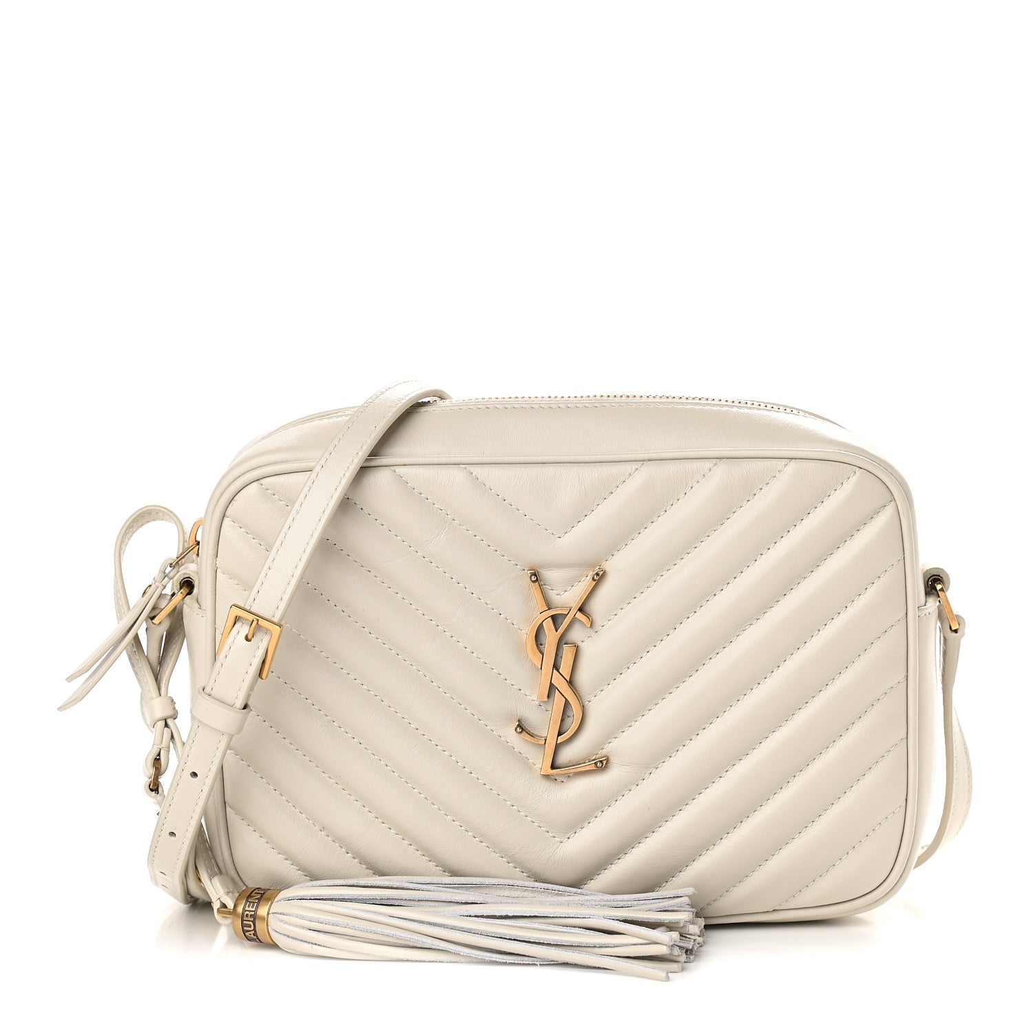 Saint Laurent Calfskin Matelasse Monogram Lou Camera Bag Crema Soft 1 of 10