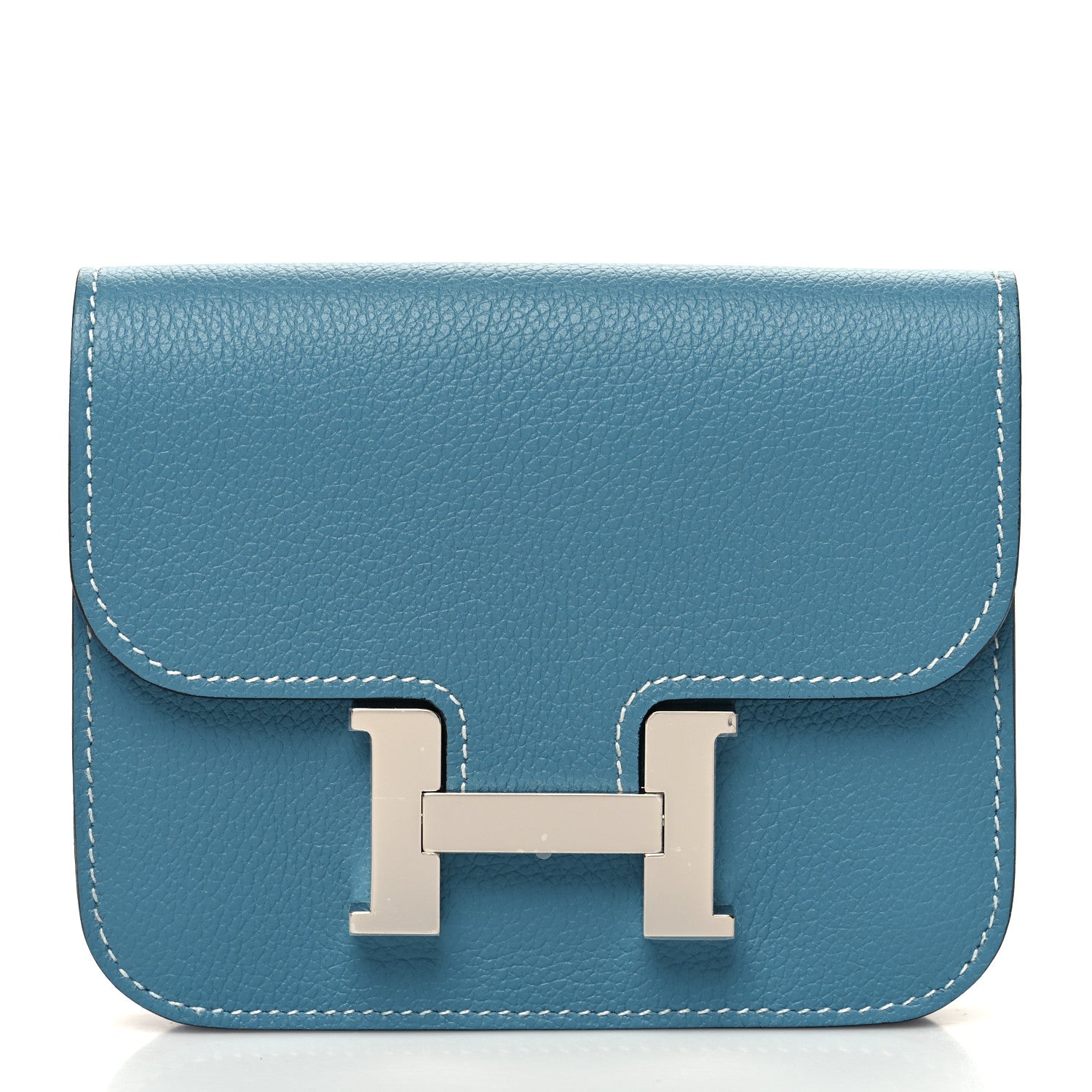 Hermes Evercolor Constance Slim Wallet Blue Jean 3 of 11