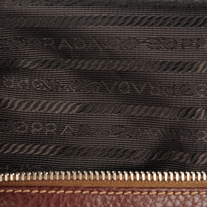 Prada Vitello Daino Logo Bowler Bruciato 9 of 10