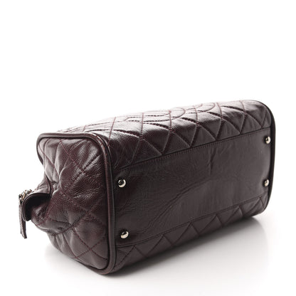 Chanel Caviar Quilted CC Timeless Bowler Burgundy 4 of 16