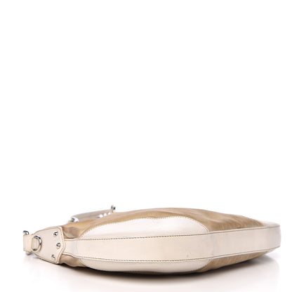 Prada Canvas Calfskin Chain Hobo Cera 3 of 17
