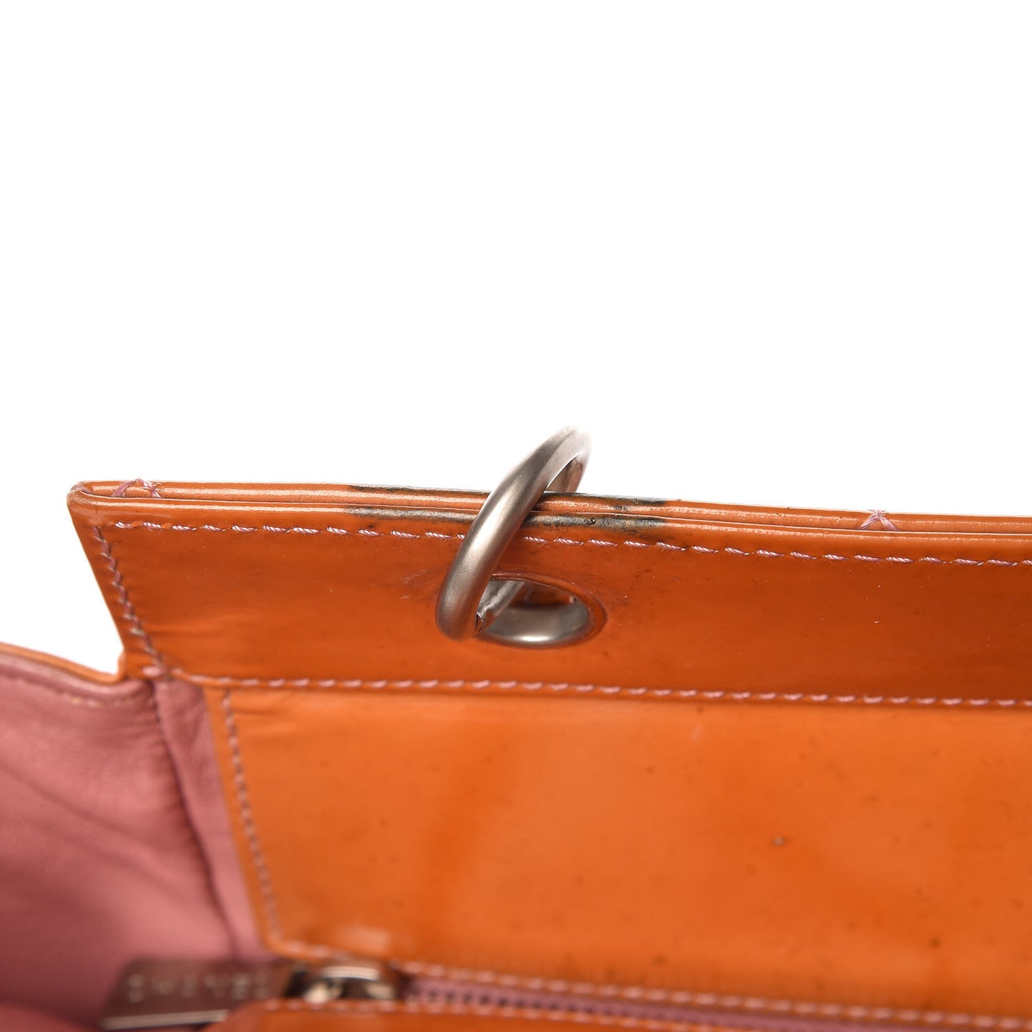 Patent Quilted Timeless Tote Orange