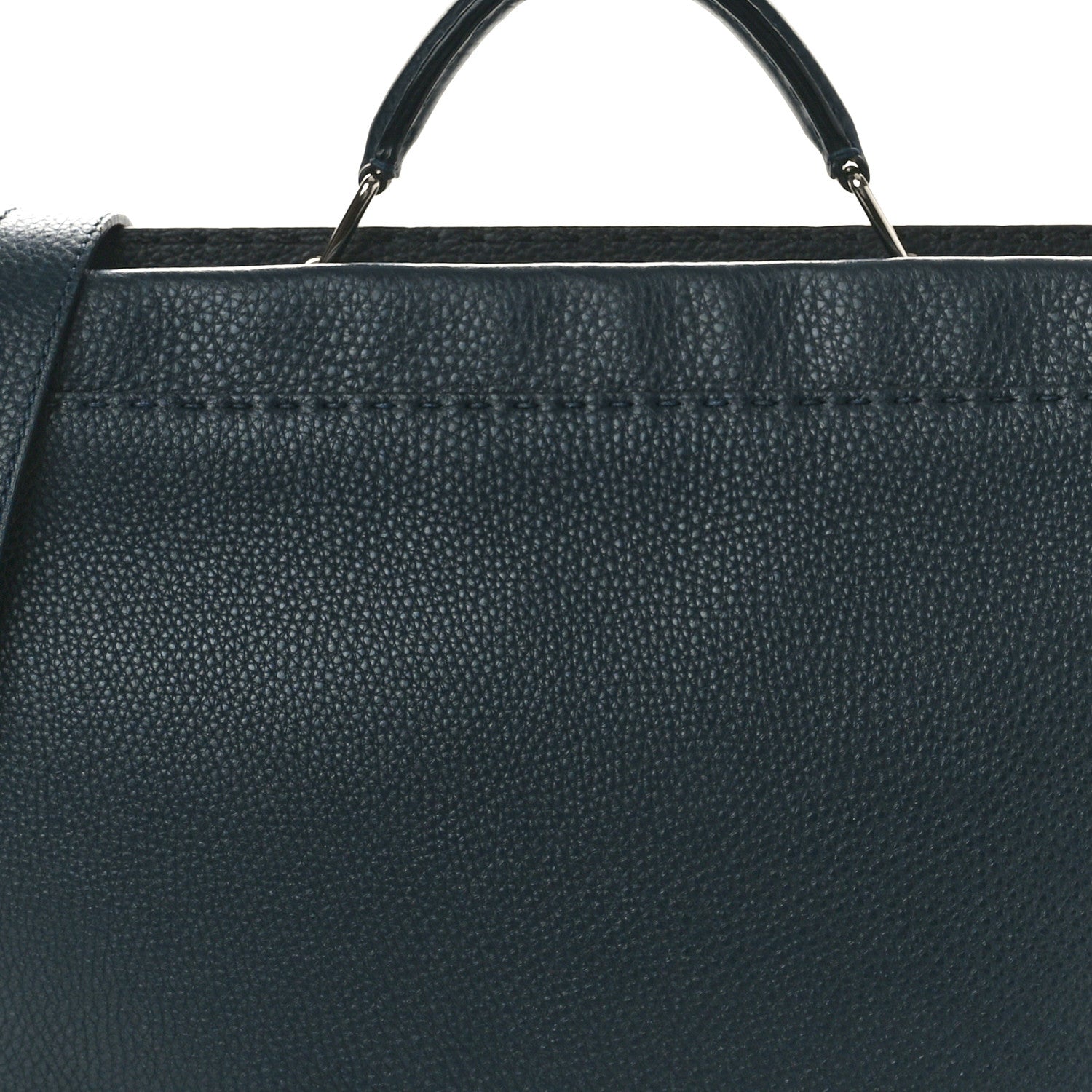 Fendi Cuoio Romano Selleria Bi-Color Large Mens Peekaboo Iconic Essential Satchel Lavagna Black 7 of 12