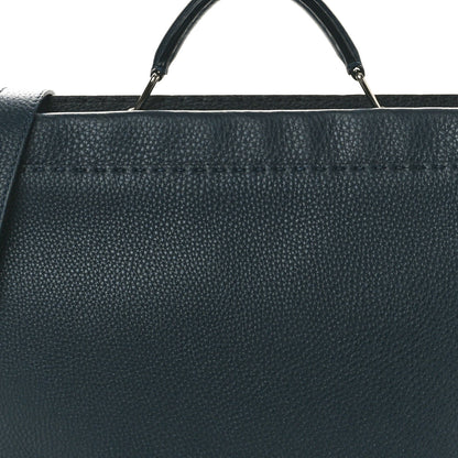 Fendi Cuoio Romano Selleria Bi-Color Large Mens Peekaboo Iconic Essential Satchel Lavagna Black 7 of 12