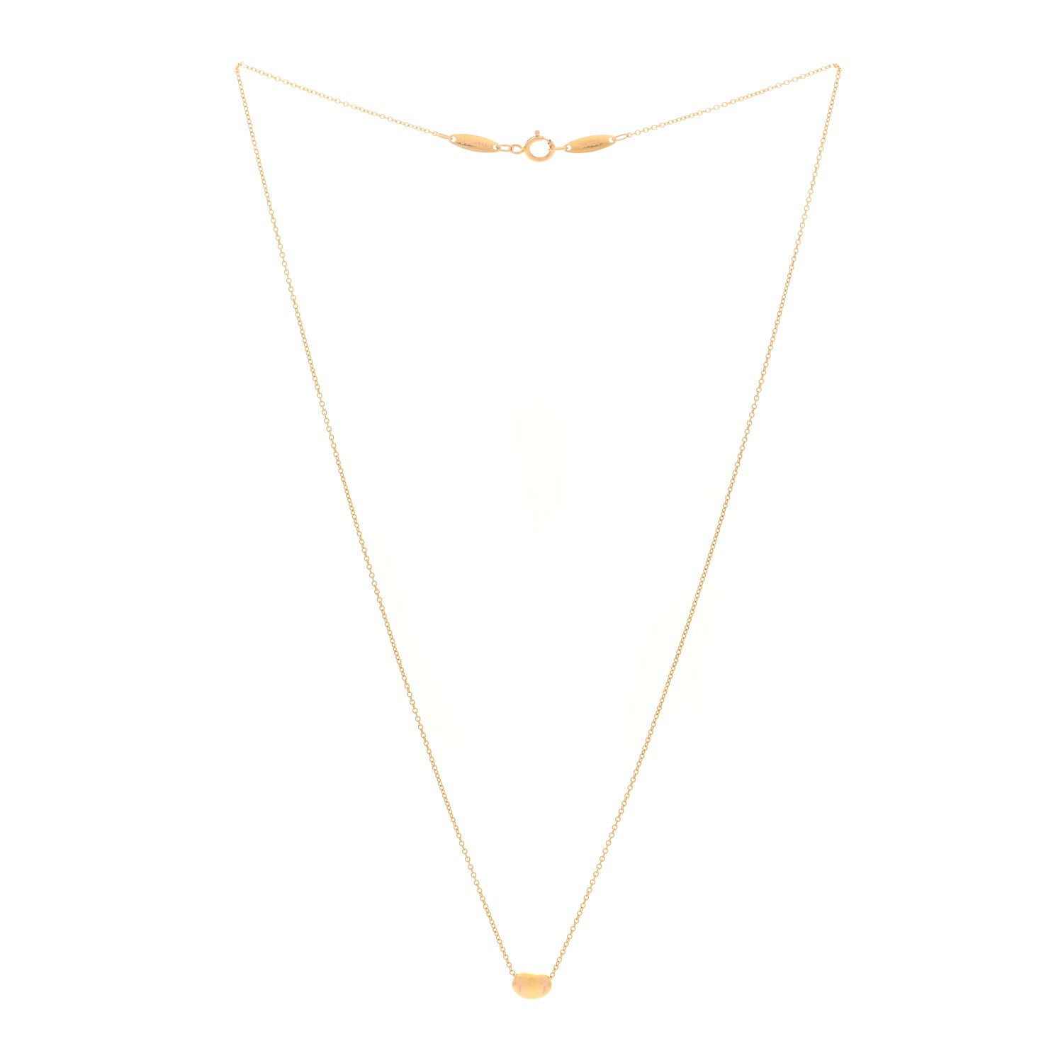 Tiffany 18K Yellow Gold 6.5mm Elsa Peretti Bean Pendant Necklace 3 of 4