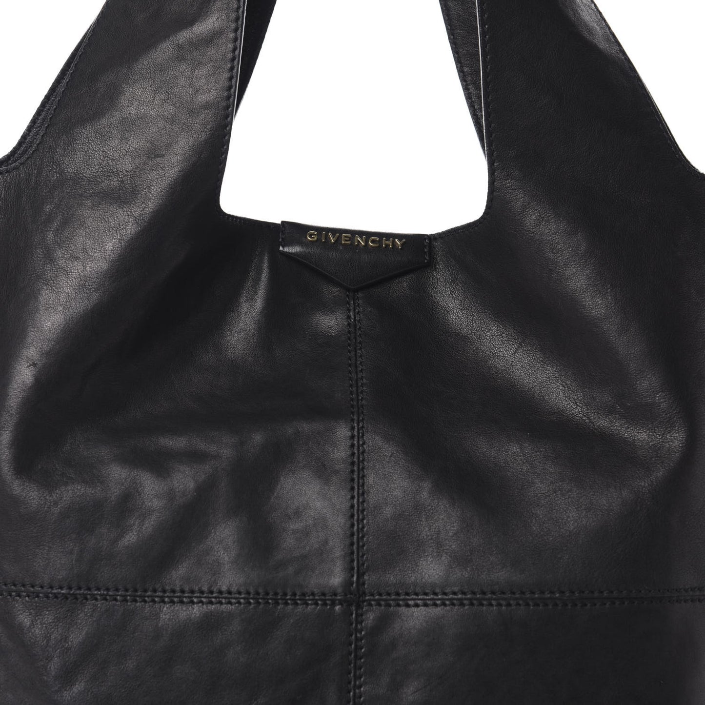 Lambskin George V Apron Bag Black