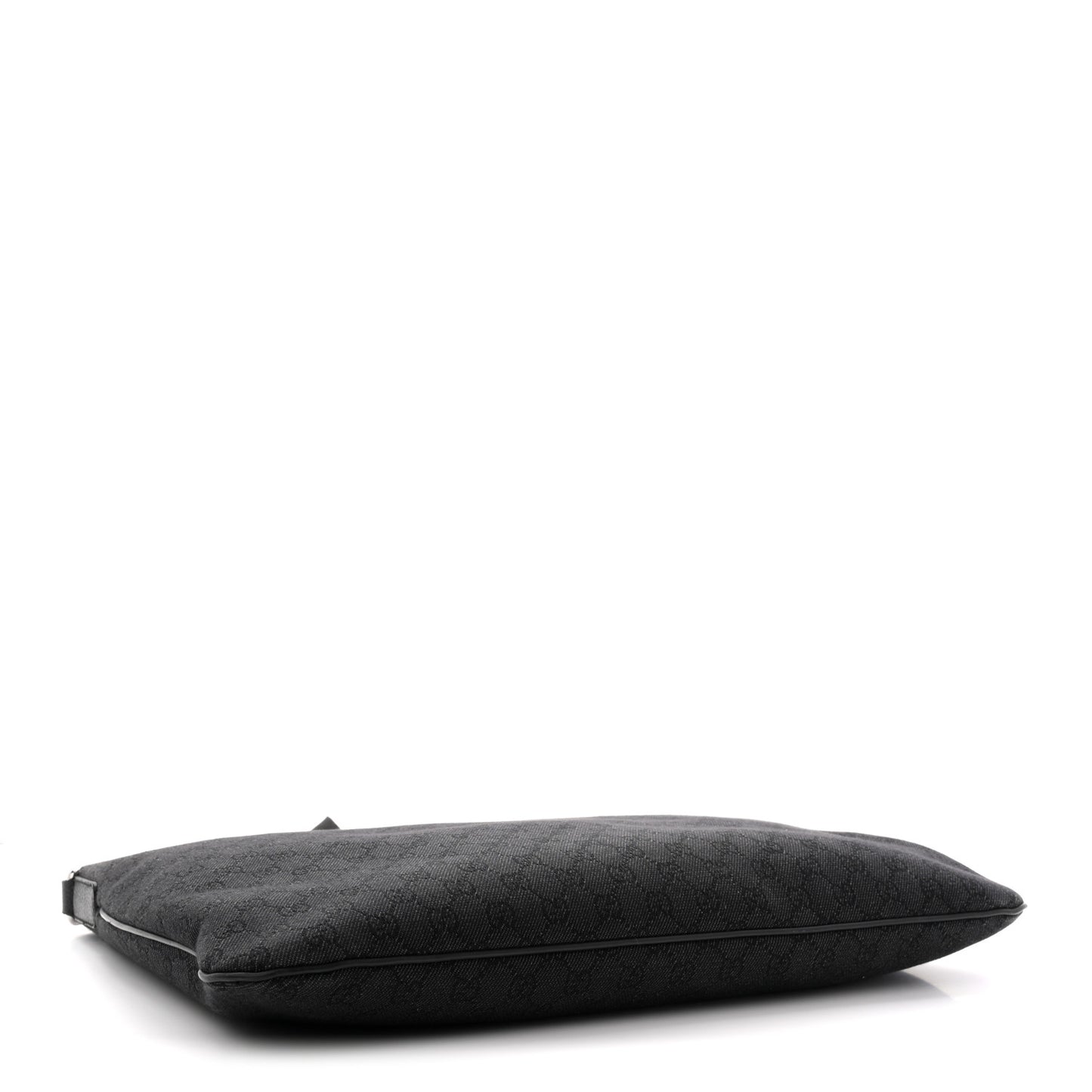 Denim Monogram Flat Messenger Bag  Black