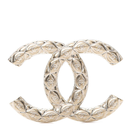 Chanel Metal CC Diamond Quilted Brooch Light Gold 1 of 5
