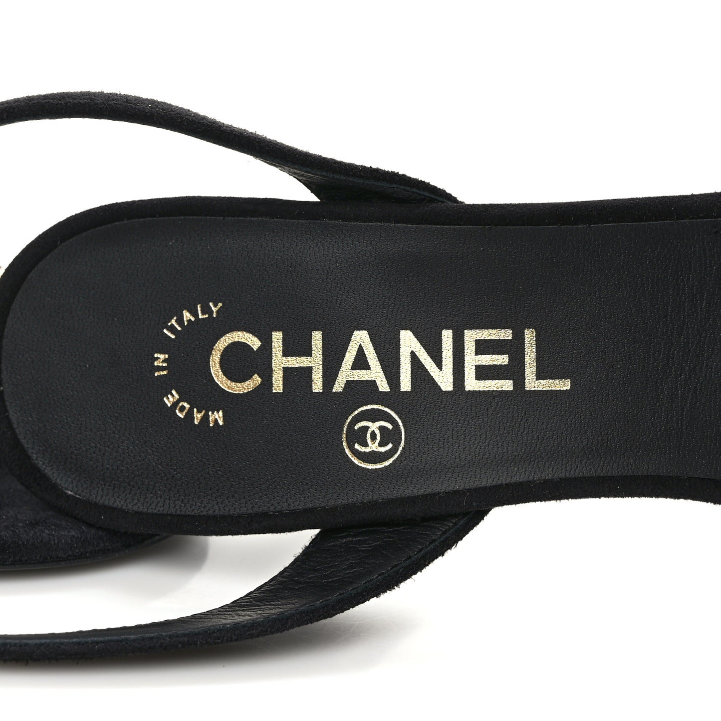 Suede Kidskin Chain Sandals 38 Black
