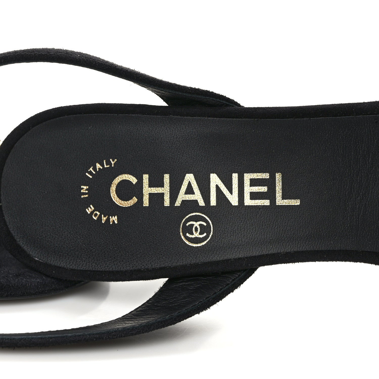 Chanel Suede Kidskin Chain Sandals 38 Black 7 of 9
