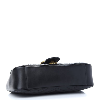 Gucci Calfskin Matelasse Small GG Marmont Shoulder Bag Black 4 of 9