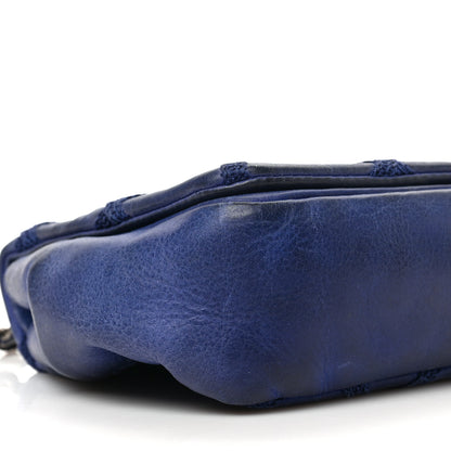 Chanel Iridescent Calfskin Diamond Embellished Medium Single Flap Blue 8 of 9