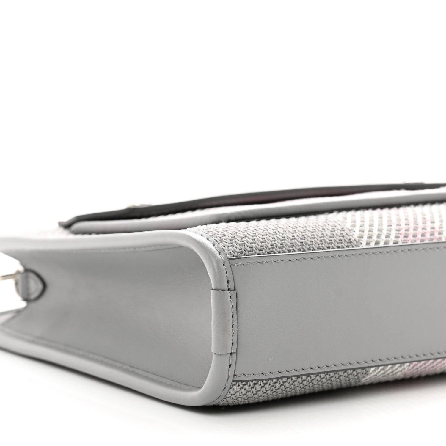 Burberry Calfskin Check Mini Pocket Bag Grey 8 of 9