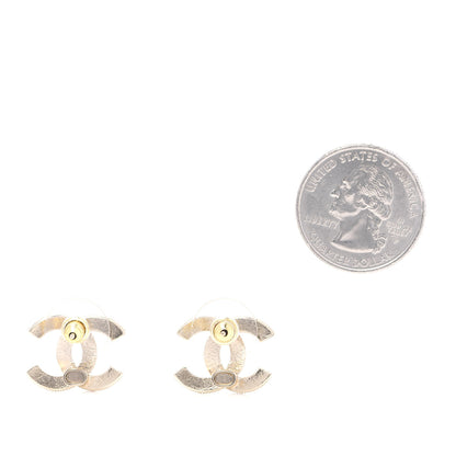 Chanel Pearl Crystal CC Earrings Gold 2 of 5