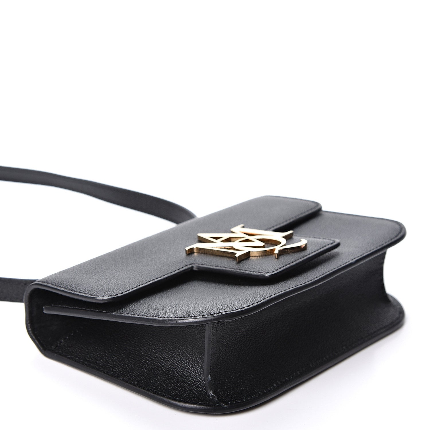 Alexander McQueen Grained Calfskin Small Insignia Flap Black 3 of 10