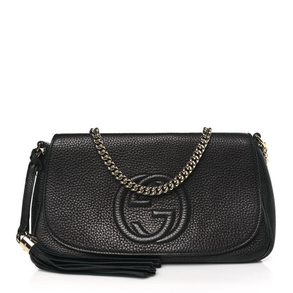 Gucci Pebbled Calfskin Medium Soho Flap Crossbody Black 1 of 10
