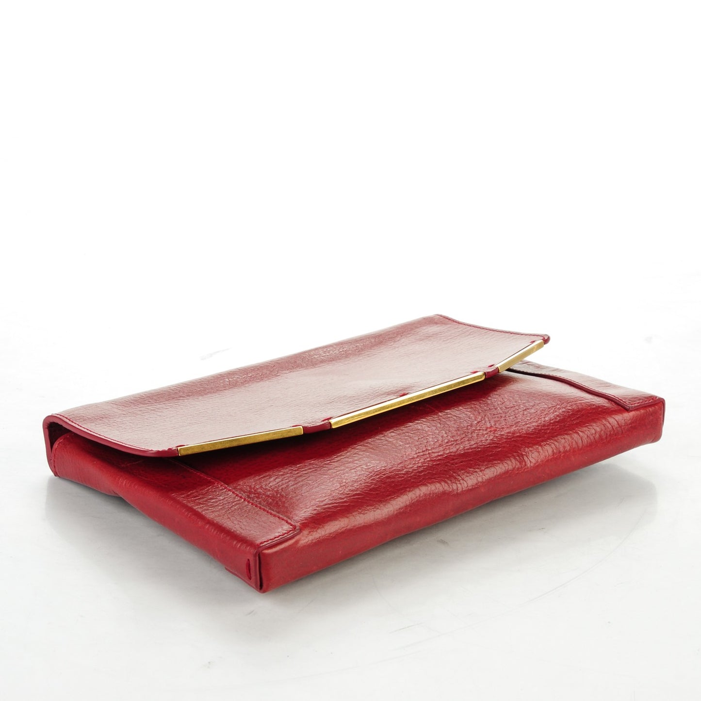 Calfskin Miss Sartorial Envelope Clutch Bordeaux