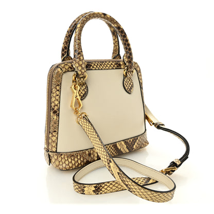 Gucci Snakeskin Boarded Plutone Calfskin Mini Horsebit 1955 Top Handle Bag White Multicolor 3 of 12