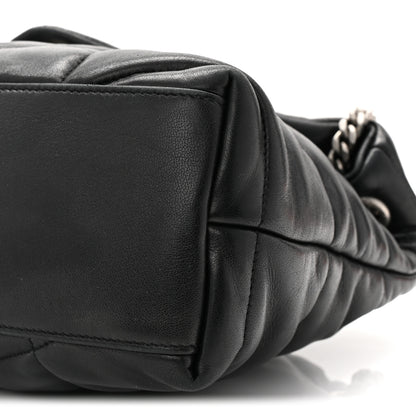 Saint Laurent Lambskin Quilted Small Loulou Puffer Monogram Chain Satchel Black 10 of 10