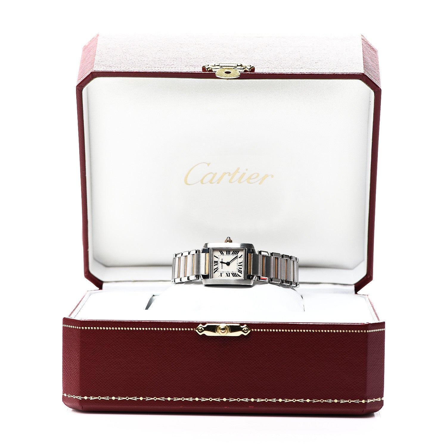 Cartier Stainless Steel 18K Yellow Gold 20mm Tank Francaise Quartz Watch 6 of 6