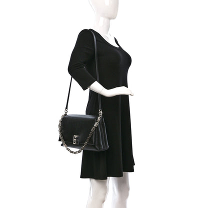 Givenchy Soft Calfskin 4G Embossed Medium Shoulder Bag Black 2 of 8